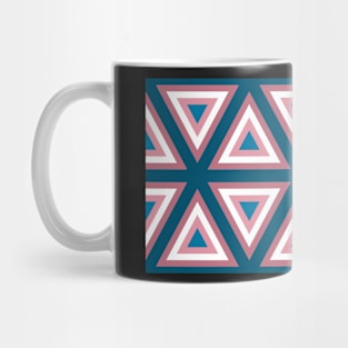 Pink and Blue Triangle Pattern Mug